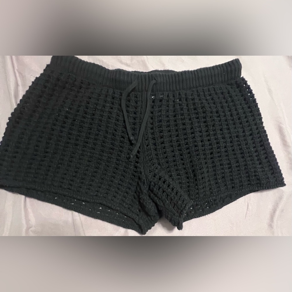 Wild Fable Black Crochet Swim Coverup Shorts